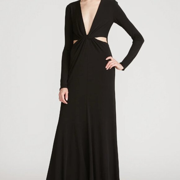 Halston Andie Matte Jersey Twist Gown - Picture 1 of 8